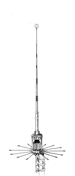 Sirio S-2016 27MHz basisantenne met 16 zijradialen