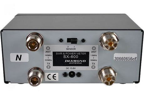 K-PO SX-600N SWR en Watt meter achterkant met N-Female en UHF-Female aansluitingen