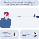 Plegium voorbeeld van het spuiten met de zelfverdedingspary op een belager of aanvaller