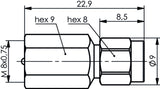 Telegärtner verloop connector schema FME-Male naar SMA-Male