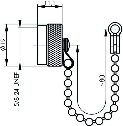 UHF/N end cap with chain