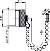 UHF/N end cap with chain