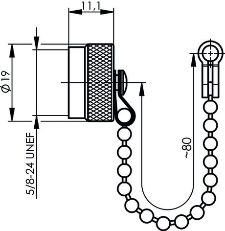 UHF/N end cap with chain