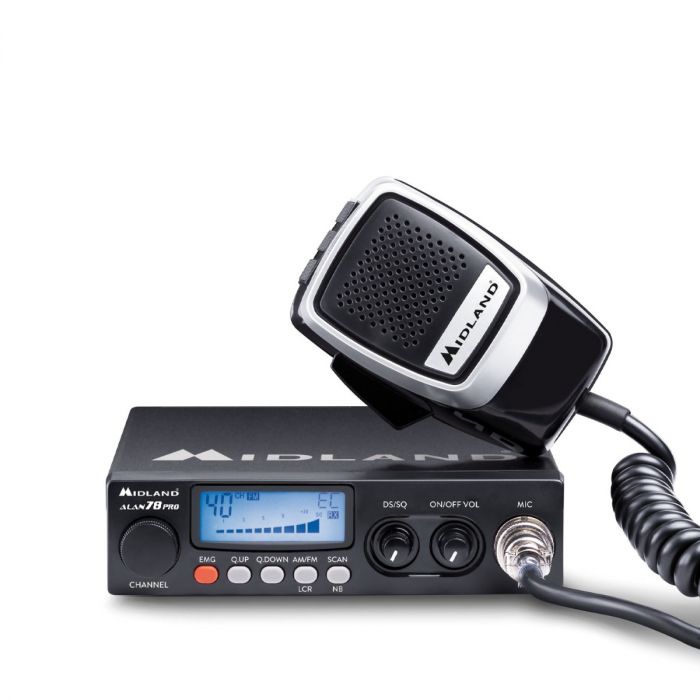 Midland Alan 78 Pro mobiele 27MC transceiver met helder display, duidelijke knoppen en de originele microfoon