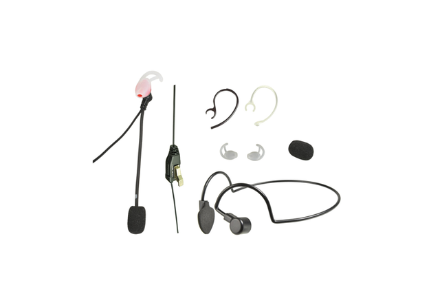 Albrecht HS-02 K headset met 2-Pin Kenwood met meegeleverde accessoires