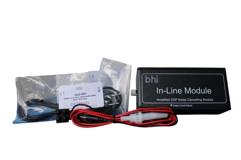 BHI In-Line noise cancelling DSP module de meegeleverde accessoires