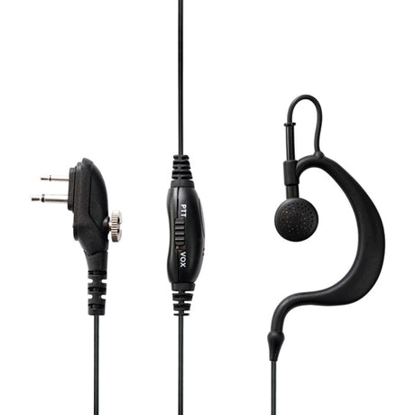  Midland MA27-M  headset met 2-pin standaard connector, oortje met oorhaak en een schakelaar voor PTT en VOX