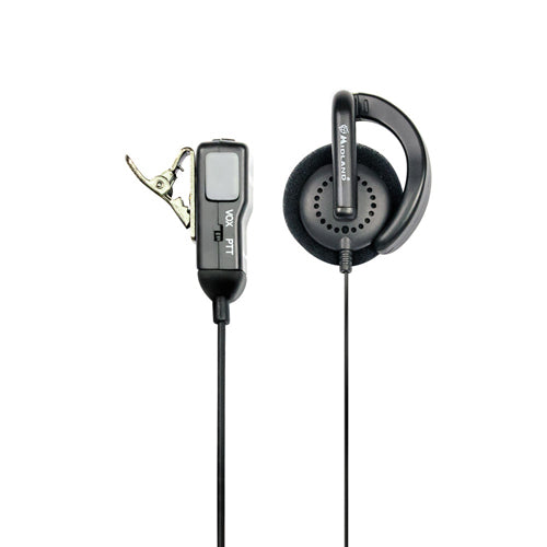 Midland MA24-L Pro headset met haakse 2-pin Icom connector en PTT/VOX schakelaar