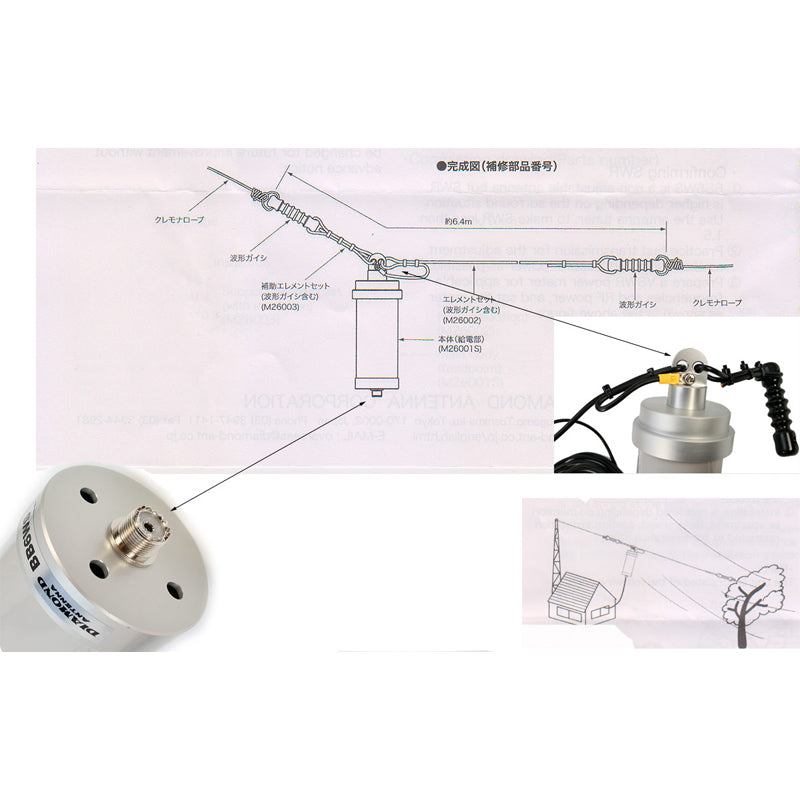 Diamond BB6WS HF breedband antenne schema