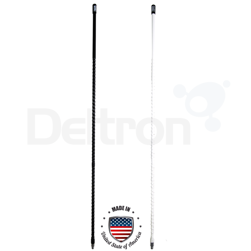 Everhardt ST-3 mobiele 27MHz antennes in de kleuren wit of zwart met een 3/8 aansluiting