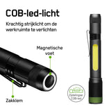 GP C33 ledzaklamp met COB ledlicht, magnetische voet en bevestigingsclip