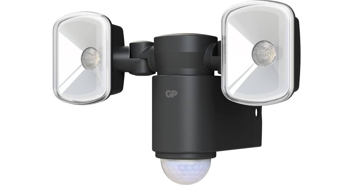 GP Safeguard RF2 buitenlamp met twee spots, 115 lumen, met sensor, op AA batterijen