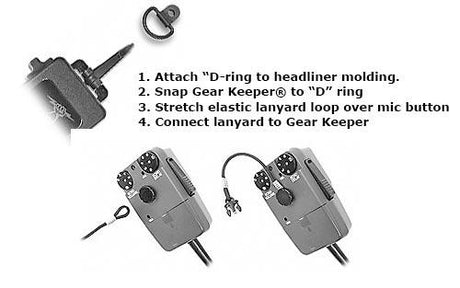 Gear Keeper RT4A-4112G 27MHz, marifoon of UHF/VHF microfoon houder met oprolsysteem