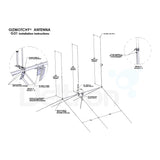 Gizmotchy G31 basisantenne 12dBi, installatie tekening antenne