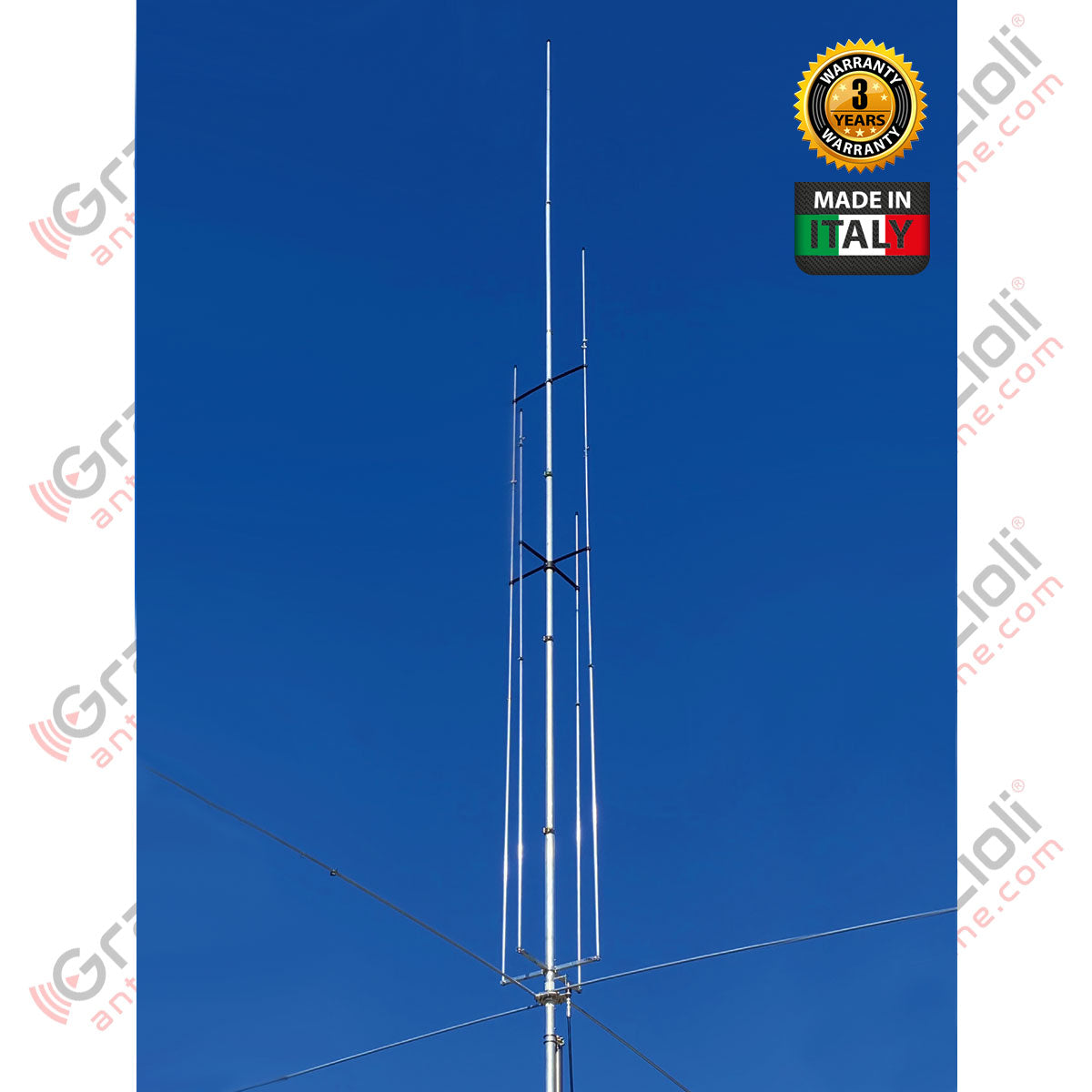 Grazioli MV6 verticale multiband 1/4 Wave Ground Plane basisantenne voor de 20m, 17m, 15m, 12m, 10m en 6m HAM-banden