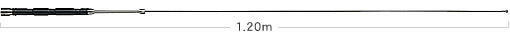 Diamond HF-16FX mobiele hf-antenne voor de 16 meter band, 220W SSB