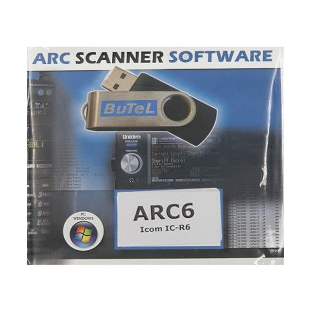 Butel ARC-6 softwarevoor op USB-stick voor de ICom  IC-R6. scanner