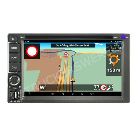 Aguri RV-7000M 2-DIN camper navigatie om in te bouwen. Met routebegeleiding op basis van voertuiggegevens