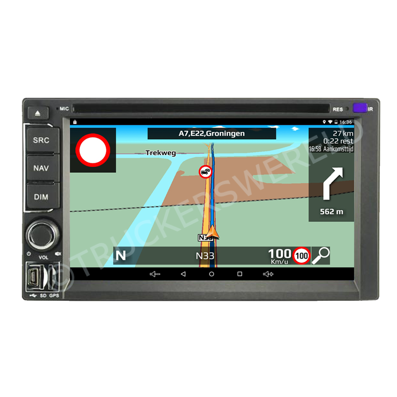 Aguri RV-7000M inbouwnavigatie voor campers met ingebouwd entertainment systeem en gratis Android updates