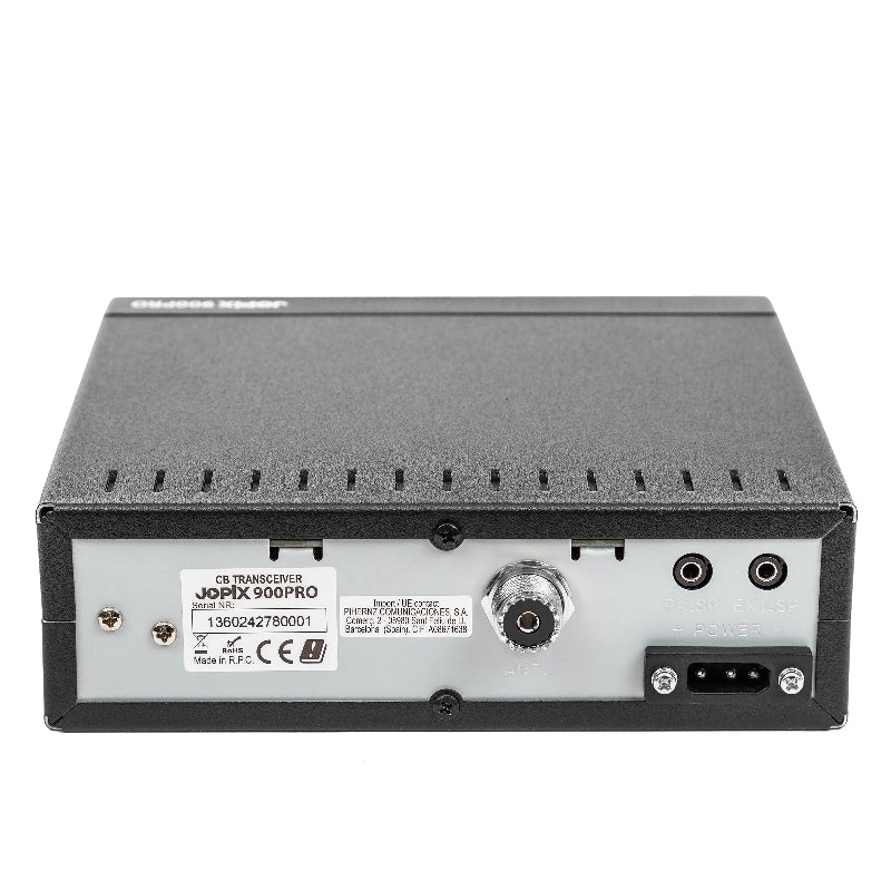 Jopix 900PRO mobiele multi-standaard 27MHz transceiver achterzijde