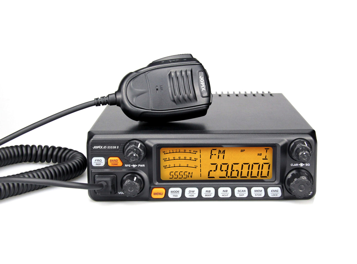 Jopix AT-5555N II mobiele 10M en HF-band transceiver met groot display en digitale SWR-meter