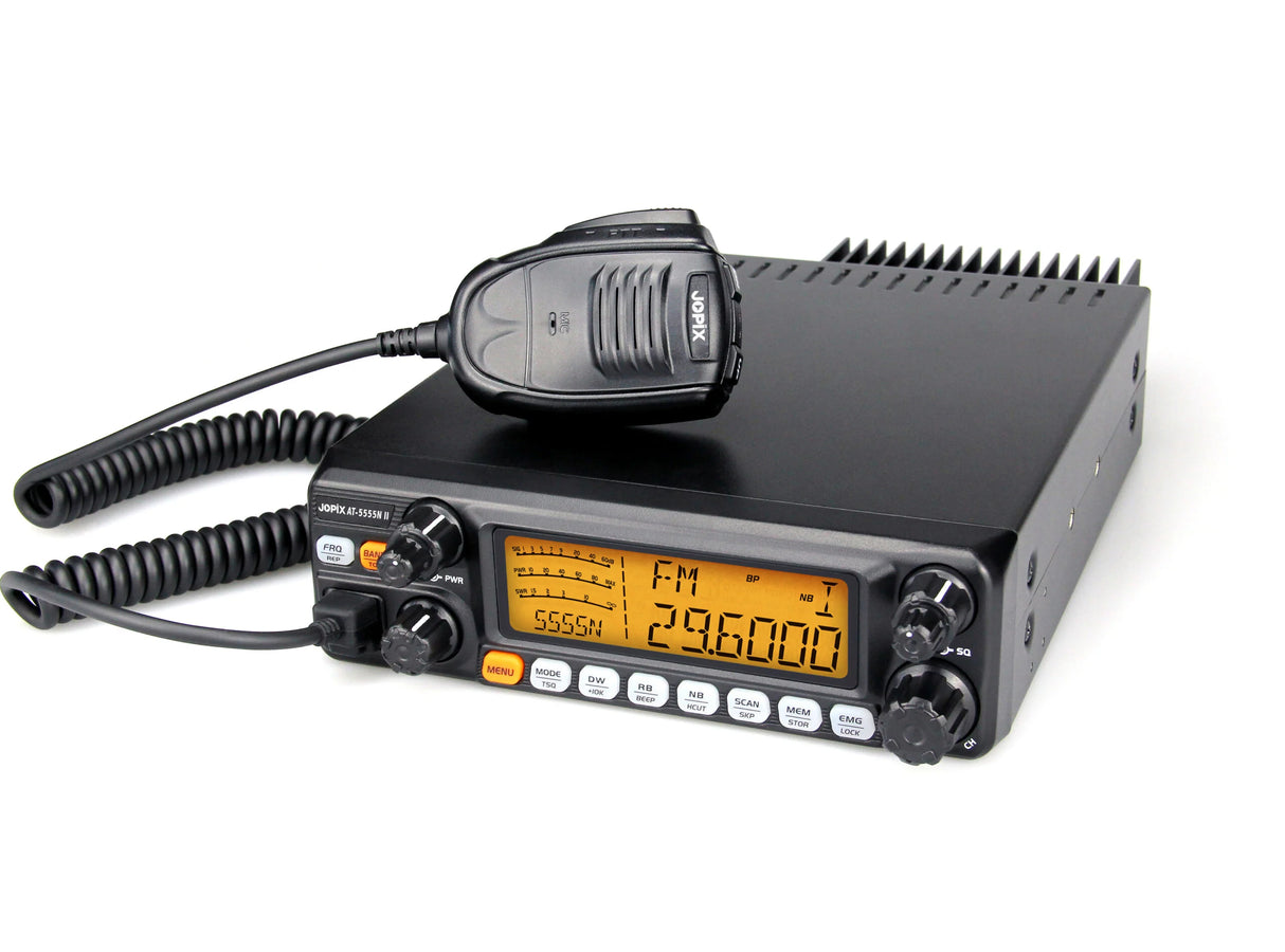 Jopix AT-5555N II mobiele transceiver voor de 10M en HF-band met groot display en ingebouwde SWR meter