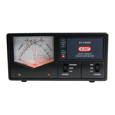 K-PO AV-CN600 SWR en Watt meter met kruisnaald display en bedieningsknoppen