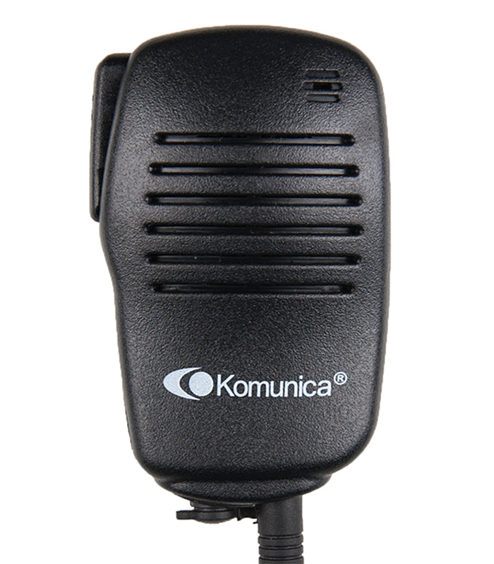 Komunica PWR-6001 speakermicrofoon met 2-pin connector en 3,5 mm voor een beveiligingsoortje