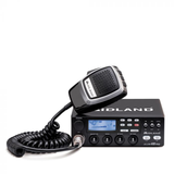 Midland 48 Pro mobiele 27MC transceiver met display, duidelijke bedieningsknoppen knoppen en bijbehorende microfoon