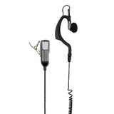 Midland MA21 XK headset met haakse 2-pin Kenwood connector, PTT en VOX functie en oortje met oorhaak