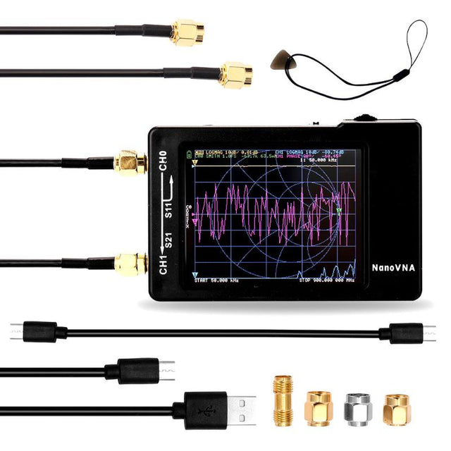 NanoVNA Network Analyzer met meegeleverde accessoires