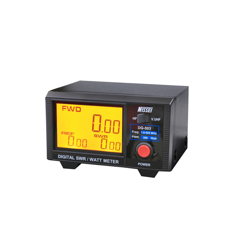 Nissei DG-503 SWR en Watt meter met groot verlicht display en bedieningsknoppen