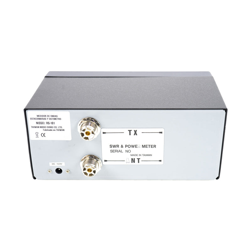 Nissei RS-101 SWR- en Watt meter achterkant met aansluitingen