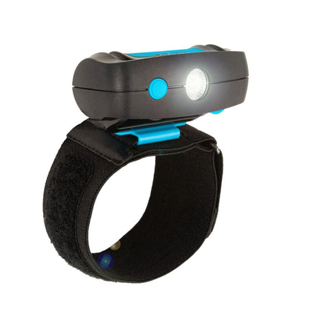 Noxgear Polsband met de Tracer lamp erop gemonteerd