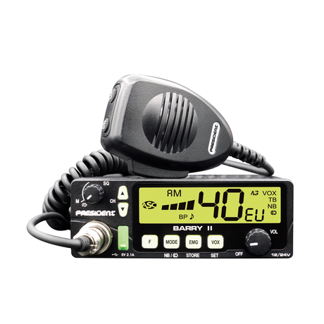 President Barry 2 27MHz CB transceiver met groot display en eenvoudige bediening