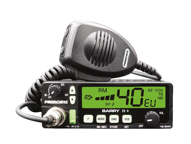 President Barry 2 + CB transceiver met groen display verlichting