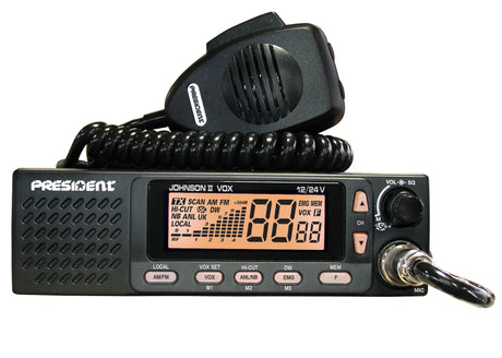 President Johnson II Vox CB Transceiver met oranje display kleur ingesteld.