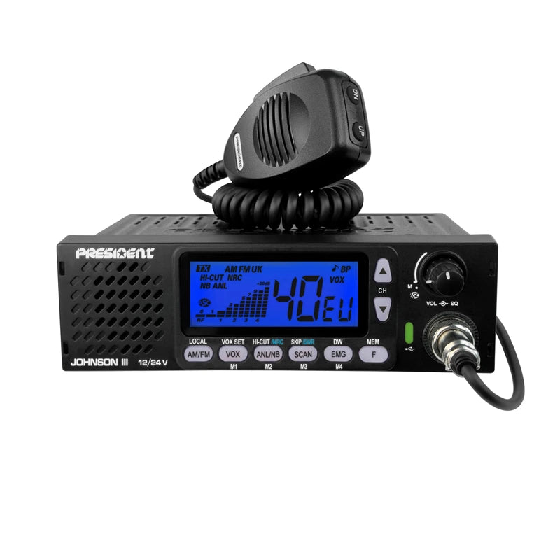 President Johnson III CB radio with cobalt blue display light