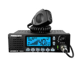 President Johnson III 27MHz transceiver met microfoon voorzijde met helder blauwe display verlichting