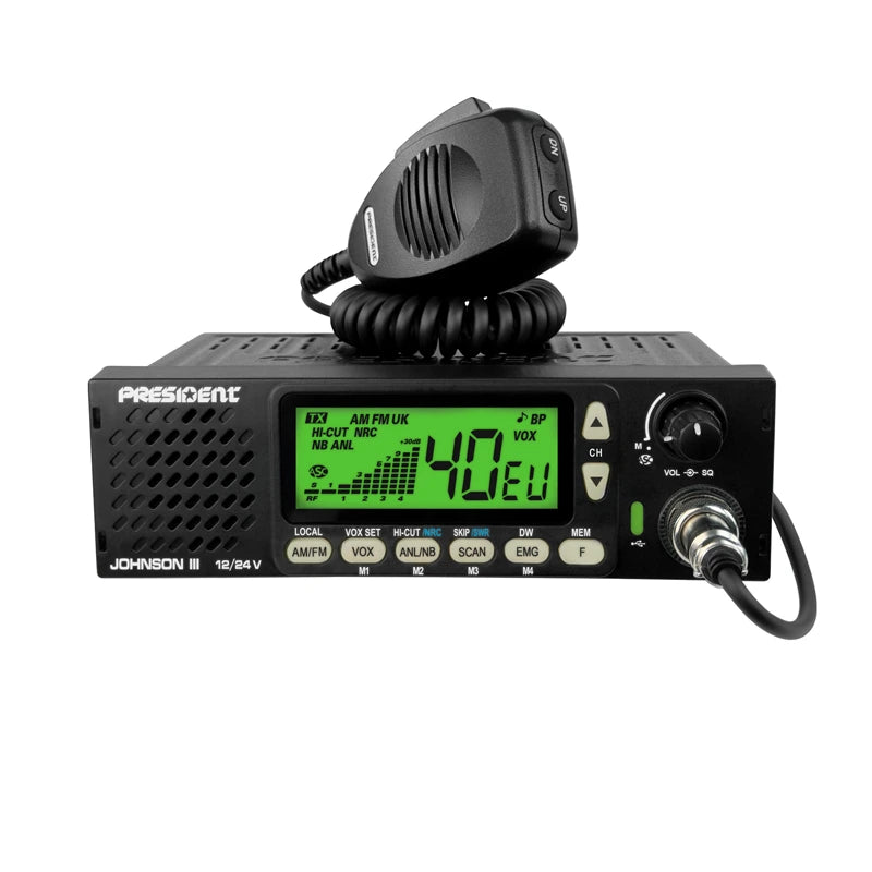 President Johnson III 27MHz transceiver met groene display verlichting