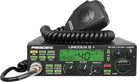 President Lincoln II 10M en 12M mobiele transceiver met groen verlicht display