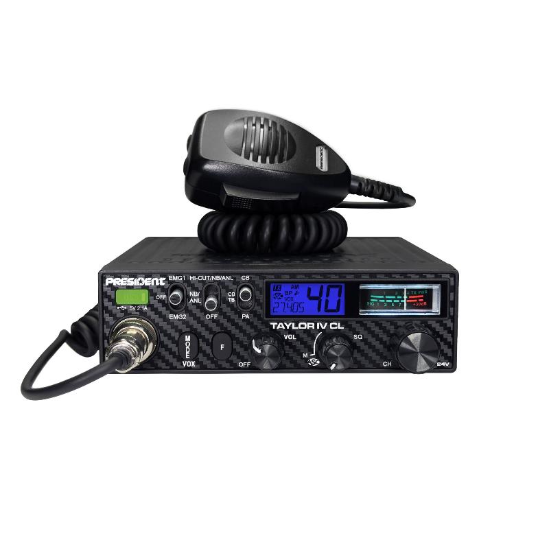 President Taylor IV CL 27MC Transceiver met 7 kleurig display