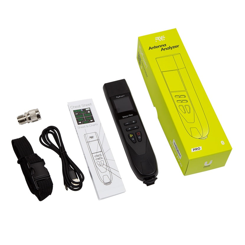 RigExpert Stick Pro antenne analyzer meegeleverde accessoires in de verpakking