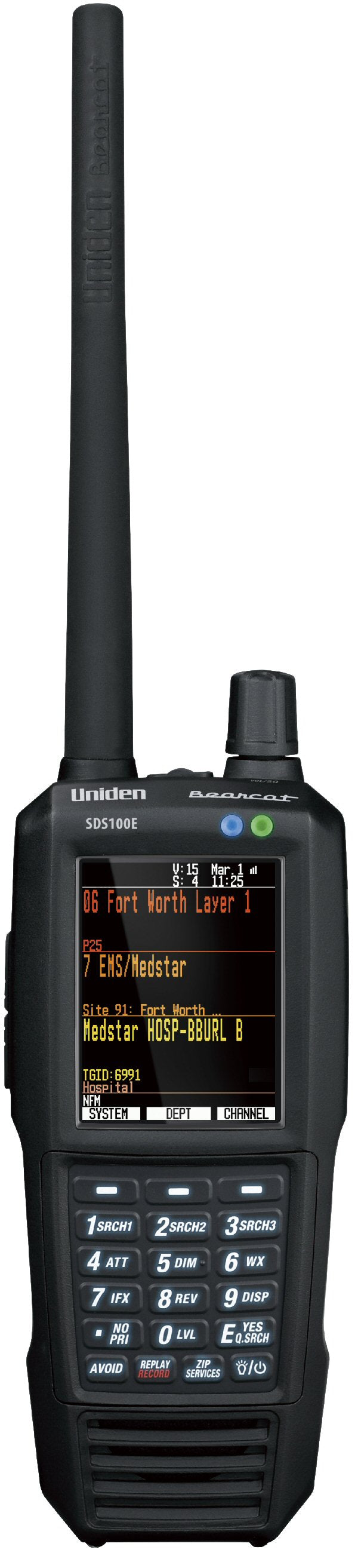 Uniden Bearcat SDS-100E I/Q trunking scanner met DMR en NXDN voor het luisteren naar veel verschillende frequenties