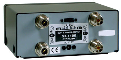 Diamond SX-1100 SWR en Watt meter achterzijde met aansluitingen