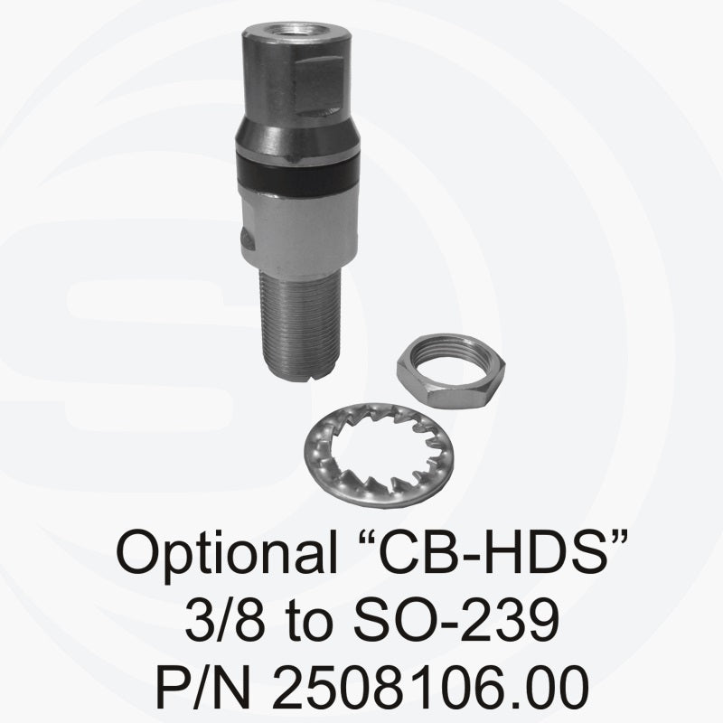 Sirio Twin Log 4 3/8 mobiele 27MHz antenne optioneel verkrijgbare adapter van 3/8 draad naar SO-239 connector