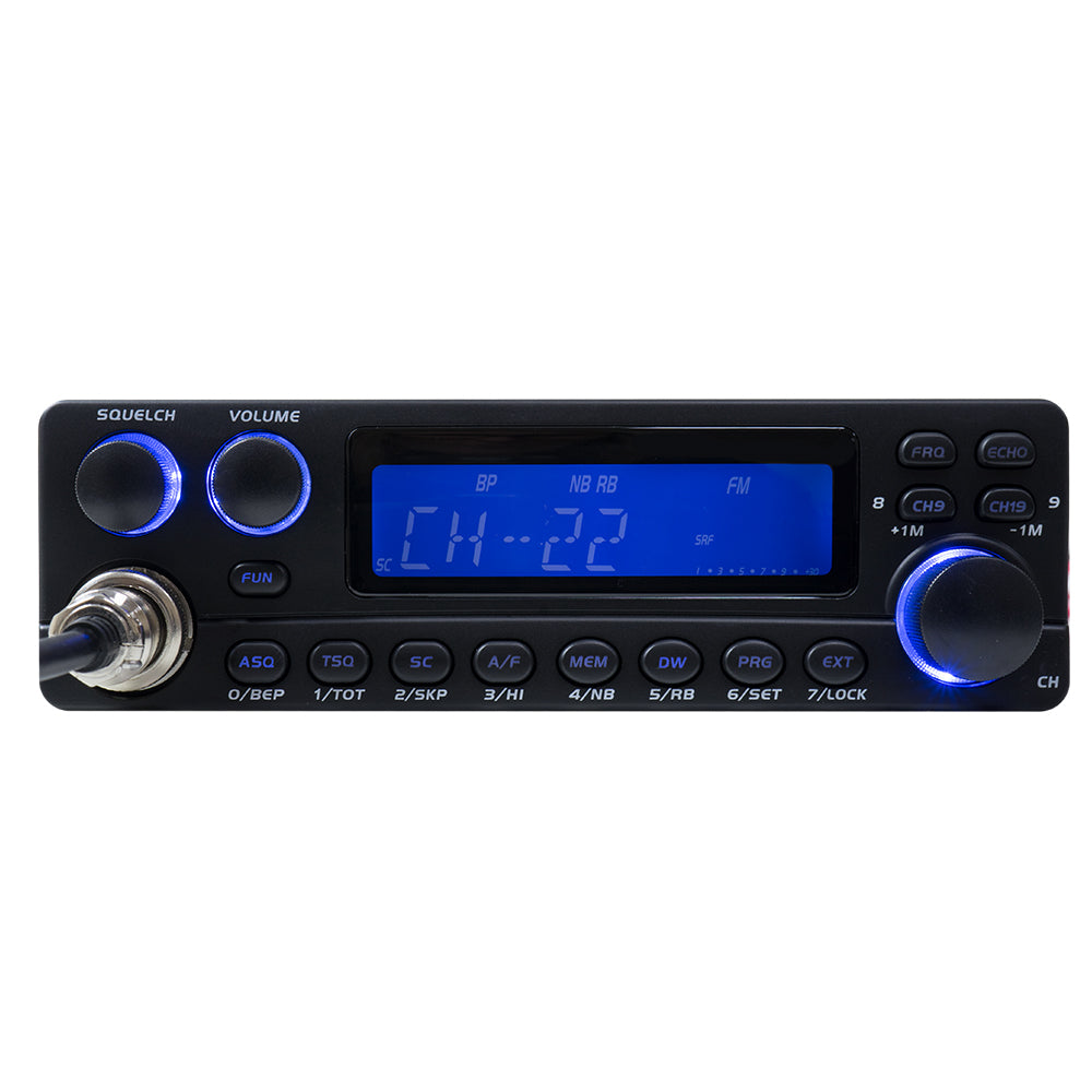  TTI TCB-5289  highpower transceiver voorzijde met knoppen en blauw display