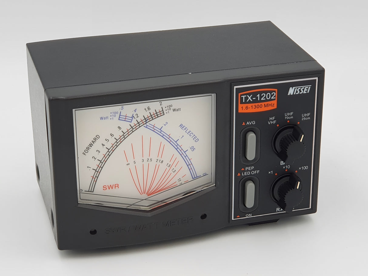 Nissei TX-1202 SWR en Watt meter met kruisnaald display