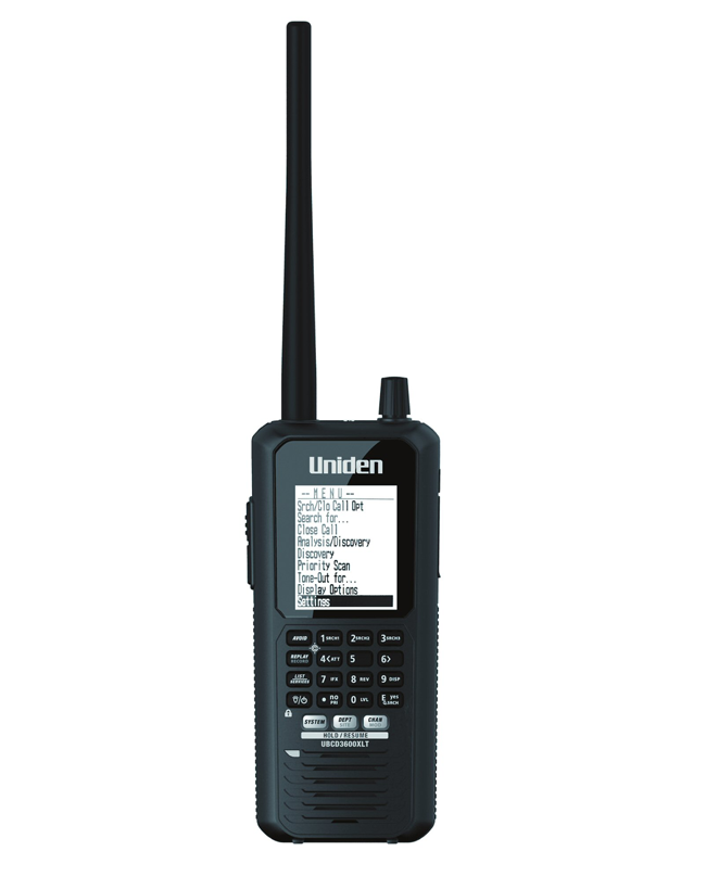 Uniden UBCD3600XLT draagbare scanner met groot display en antenne