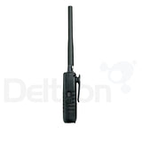 Uniden UBCD-160DN dPMR handheld scanner zij- en achteraangezicht met antenne en riemclip